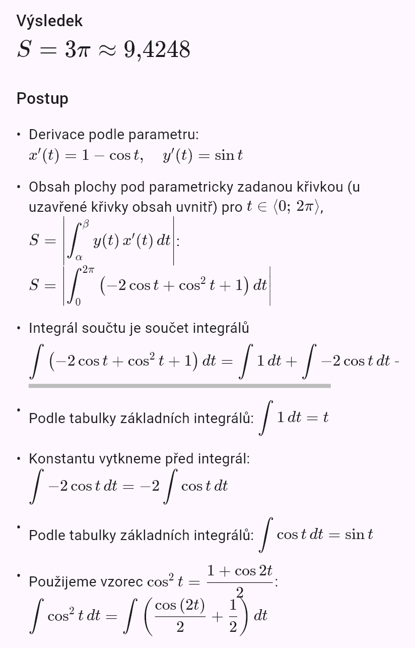 x = t - sin(t)
y = 1 - cos(t)