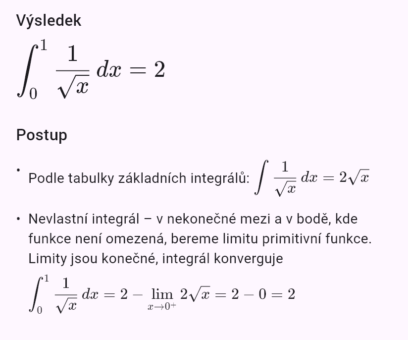 int(1/sqrt(x), x, 0, 1)