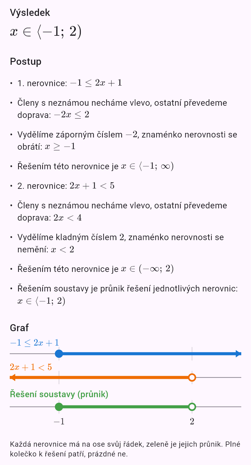 -1 <= 2x + 1 < 5