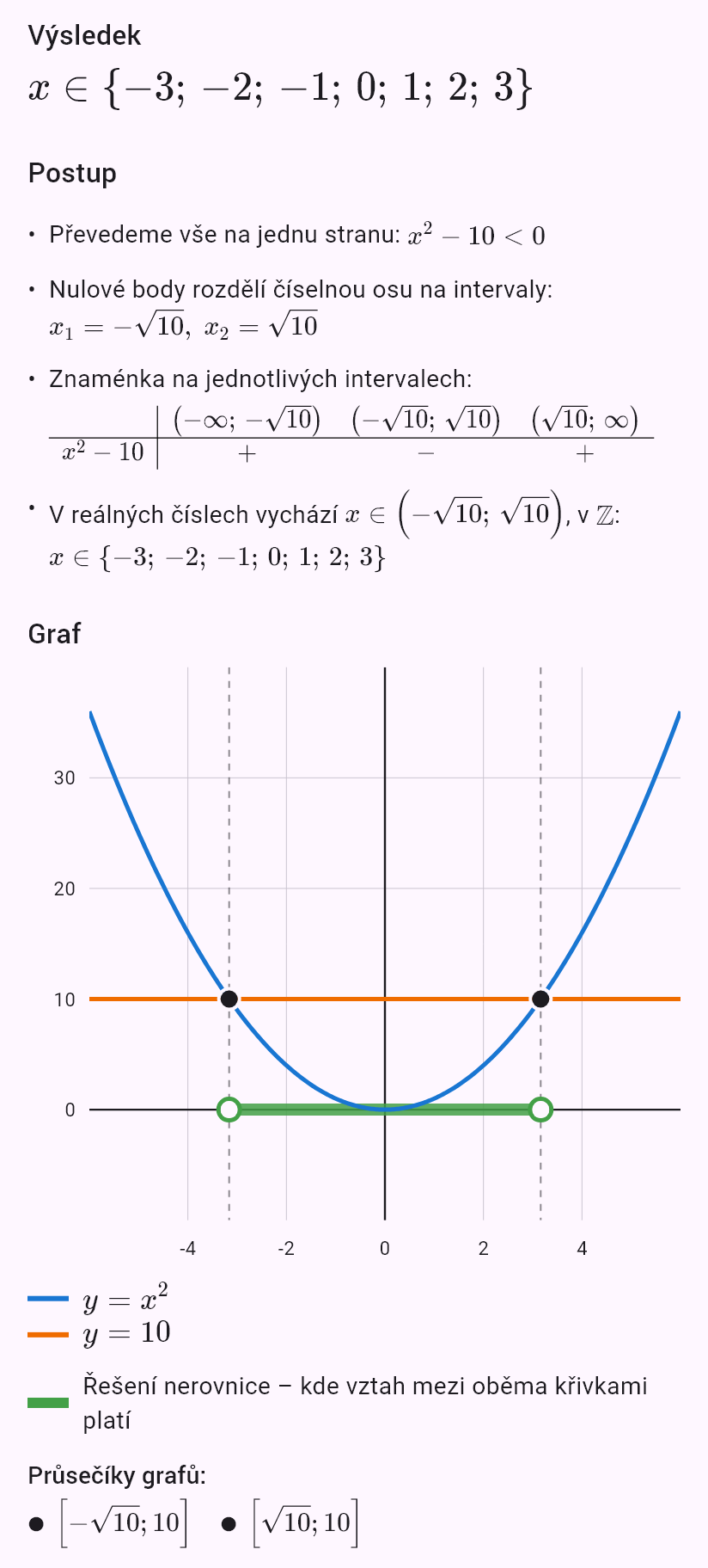 x^2 < 10