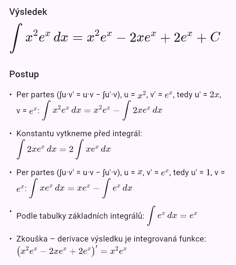 int(x^2 e^x)