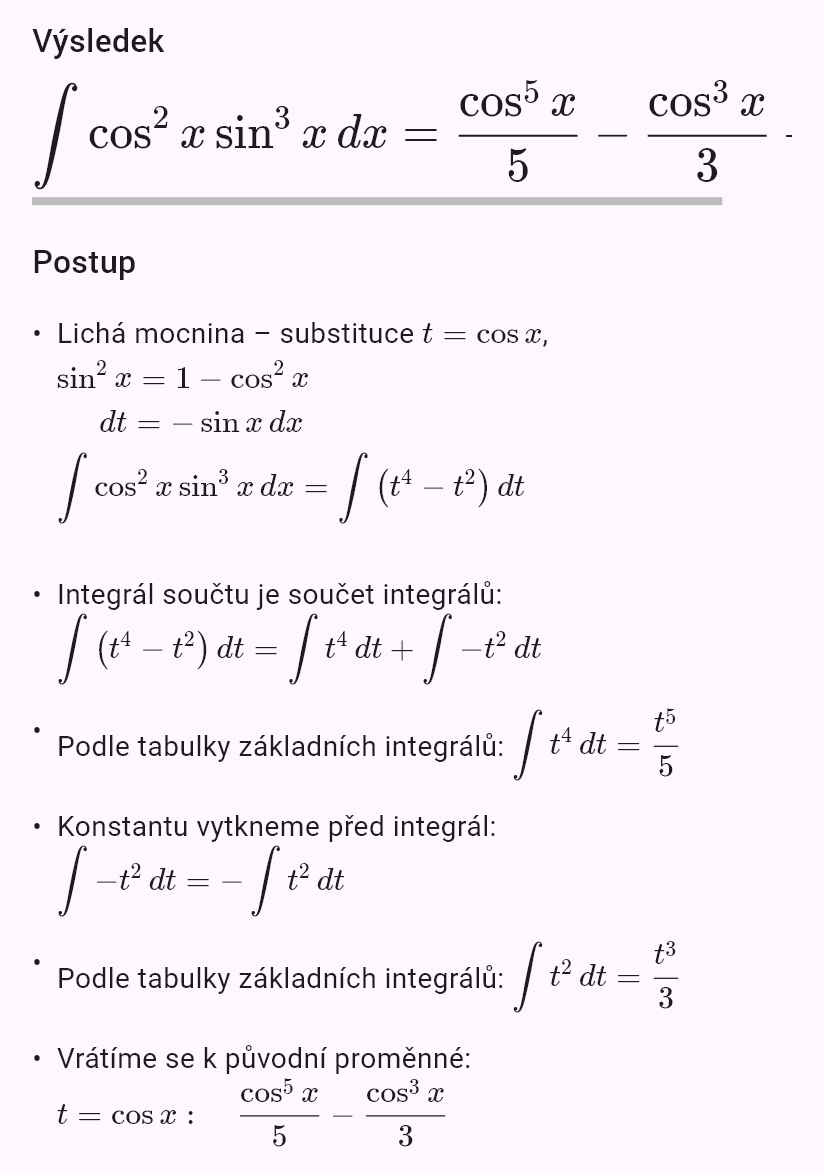 int(sin(x)^3 cos(x)^2)