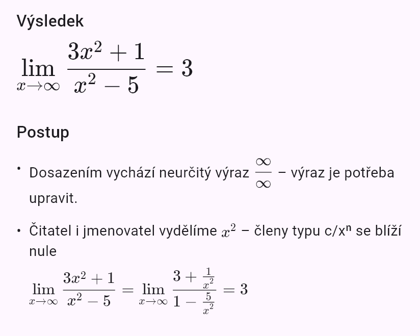 lim(x->oo) (3x^2+1)/(x^2-5)