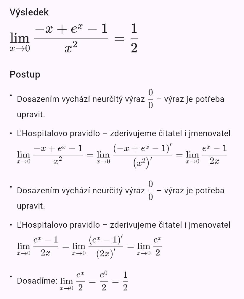 lim(x->0) (e^x-1-x)/x^2