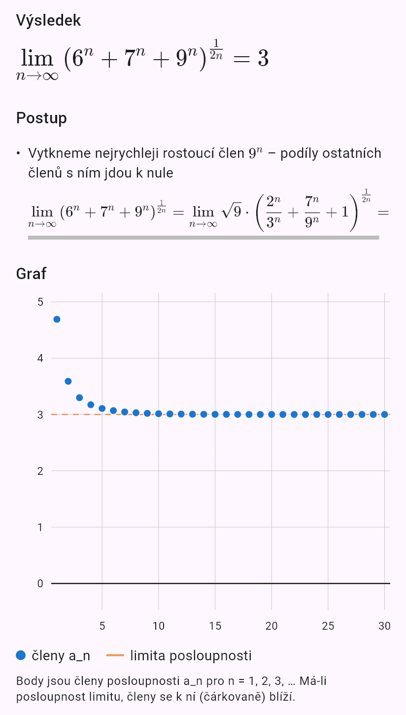 lim(n->oo) (6^n+7^n+9^n)^(1/(2n))