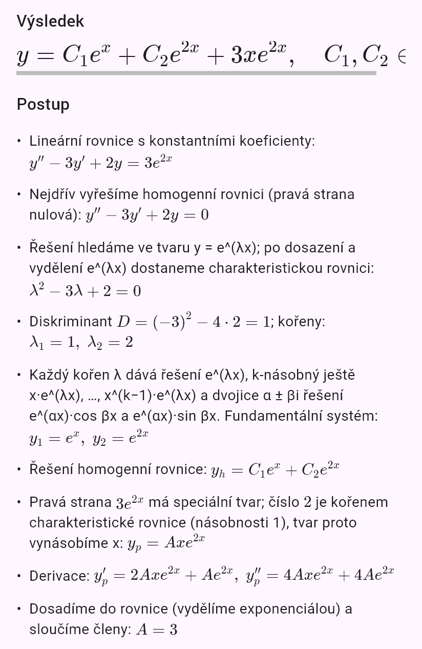 y'' - 3y' + 2y = 3e^(2x)