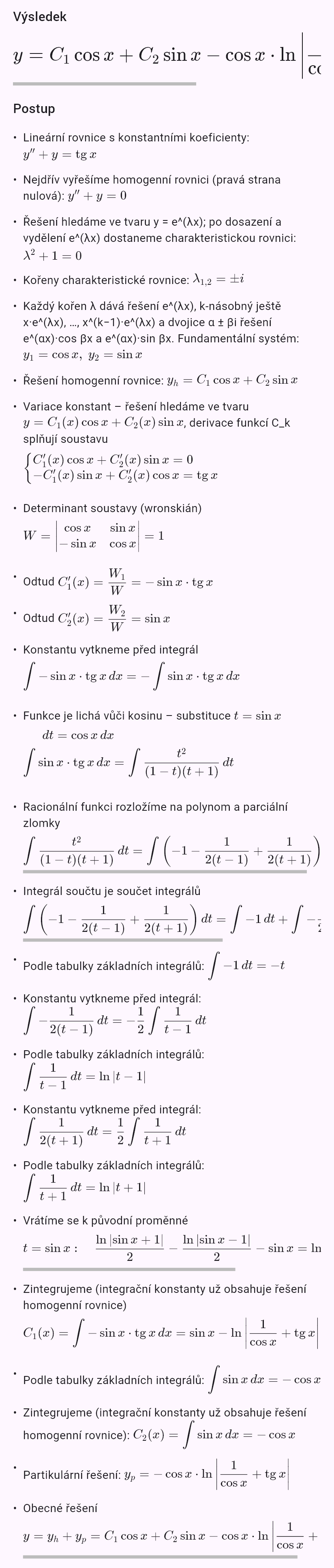 y'' + y = tan x