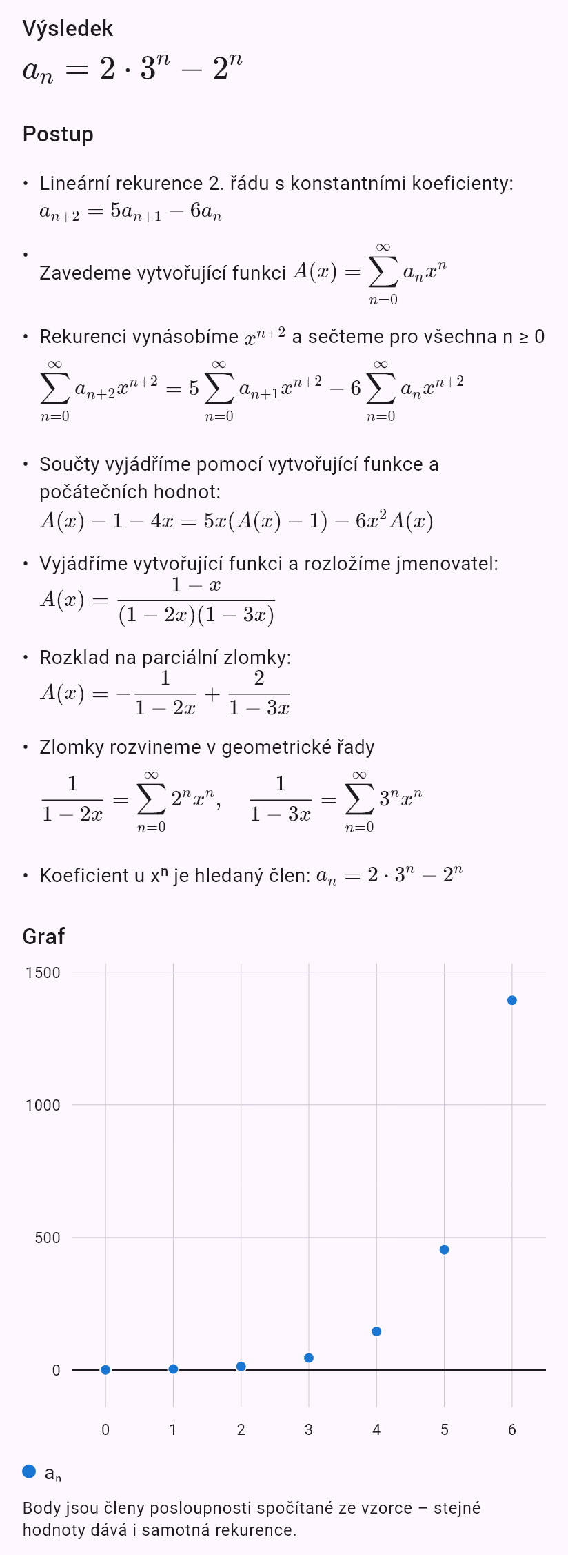 a_{n+2} = 5a_{n+1} - 6a_n, a_0 = 1, a_1 = 4
