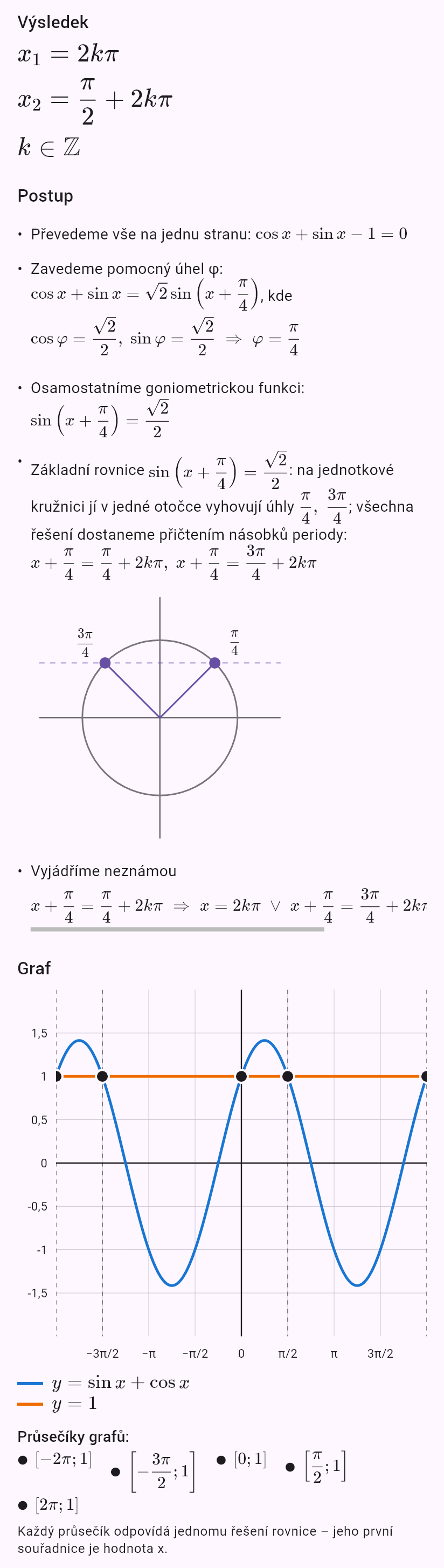 sin x + cos x = 1