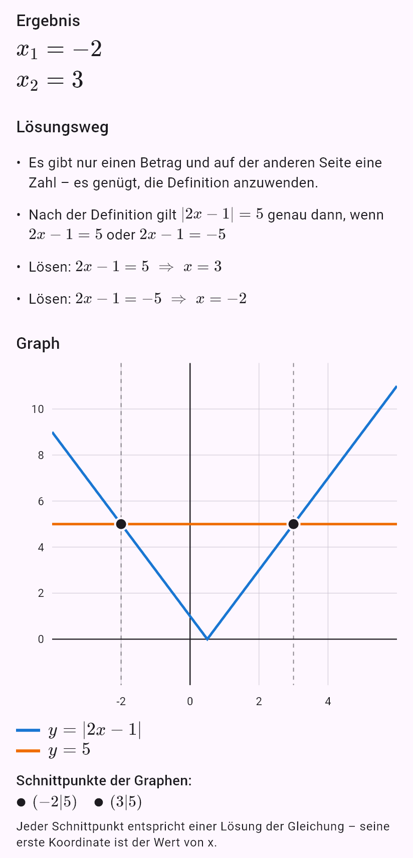 |2x - 1| = 5