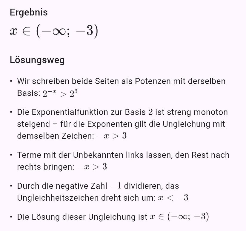 (1/2)^x > 8