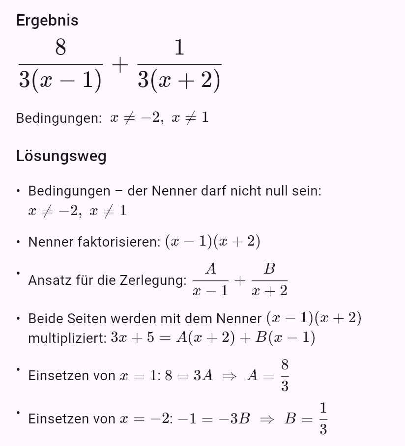 (3x + 5)/(x^2 + x - 2)