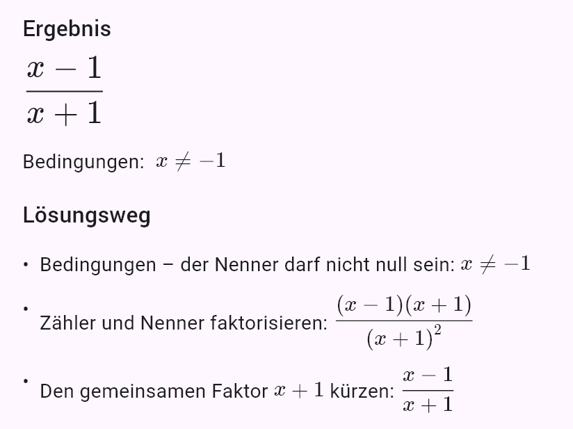 (x^2 - 1)/(x^2 + 2x + 1)