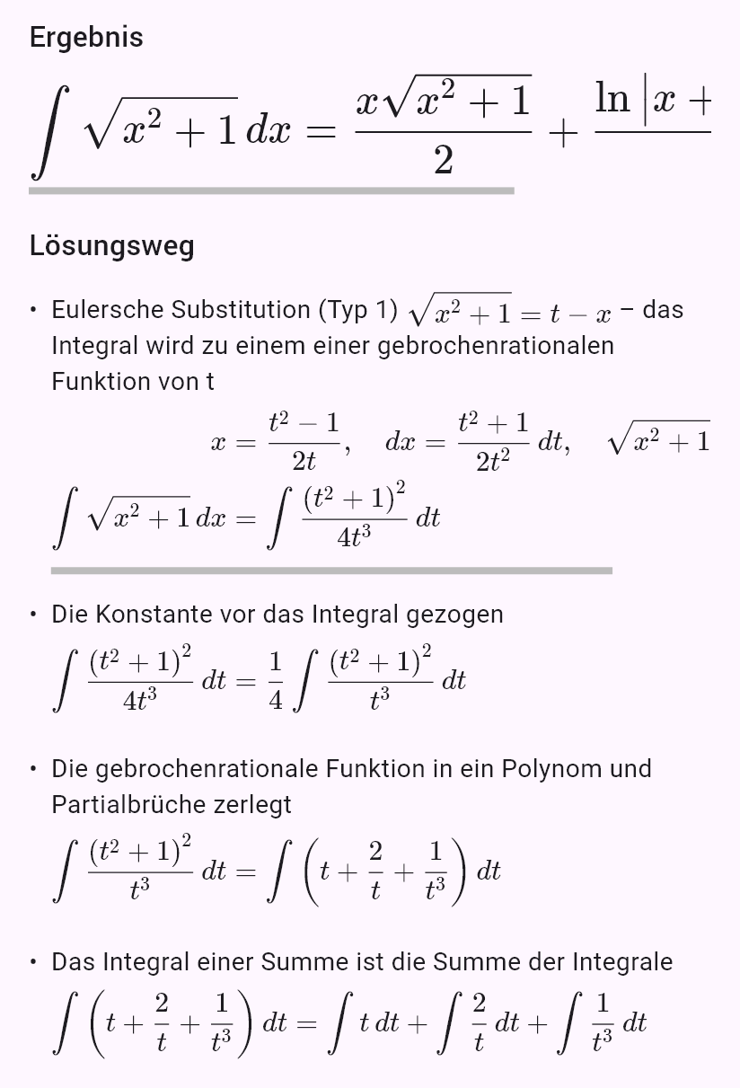 int(sqrt(x^2 + 1))
