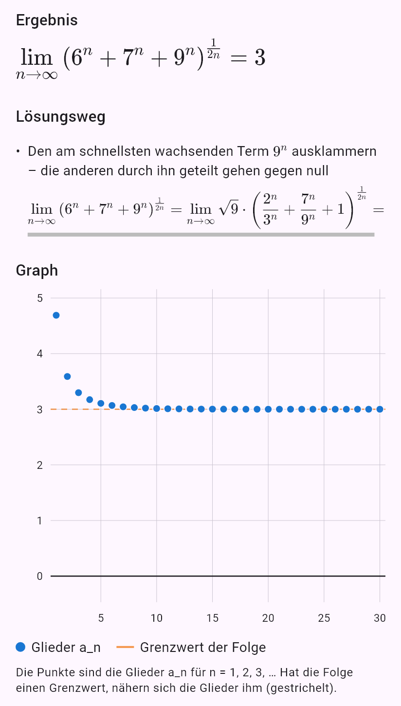 lim(n->oo) (6^n+7^n+9^n)^(1/(2n))
