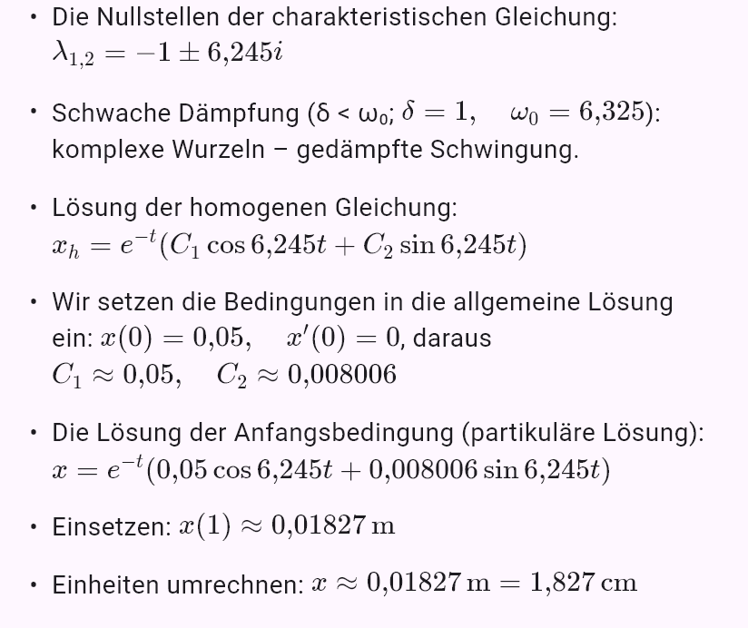 model(spring; find=x[cm]; m=0.5[kg]; k=20[N_m]; b=1[kg_s]; x0=5[cm]; v0=0[m_s]; t=1[s])