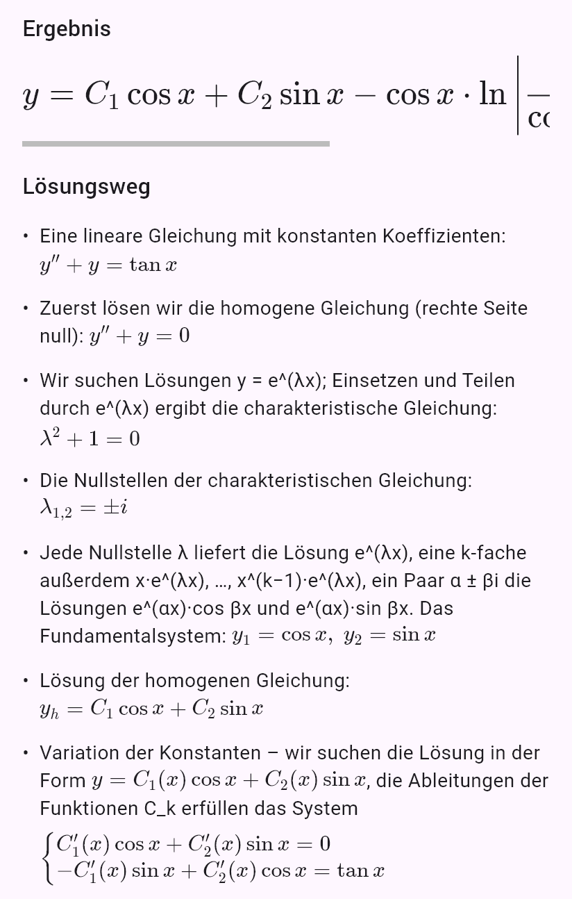 y'' + y = tan x