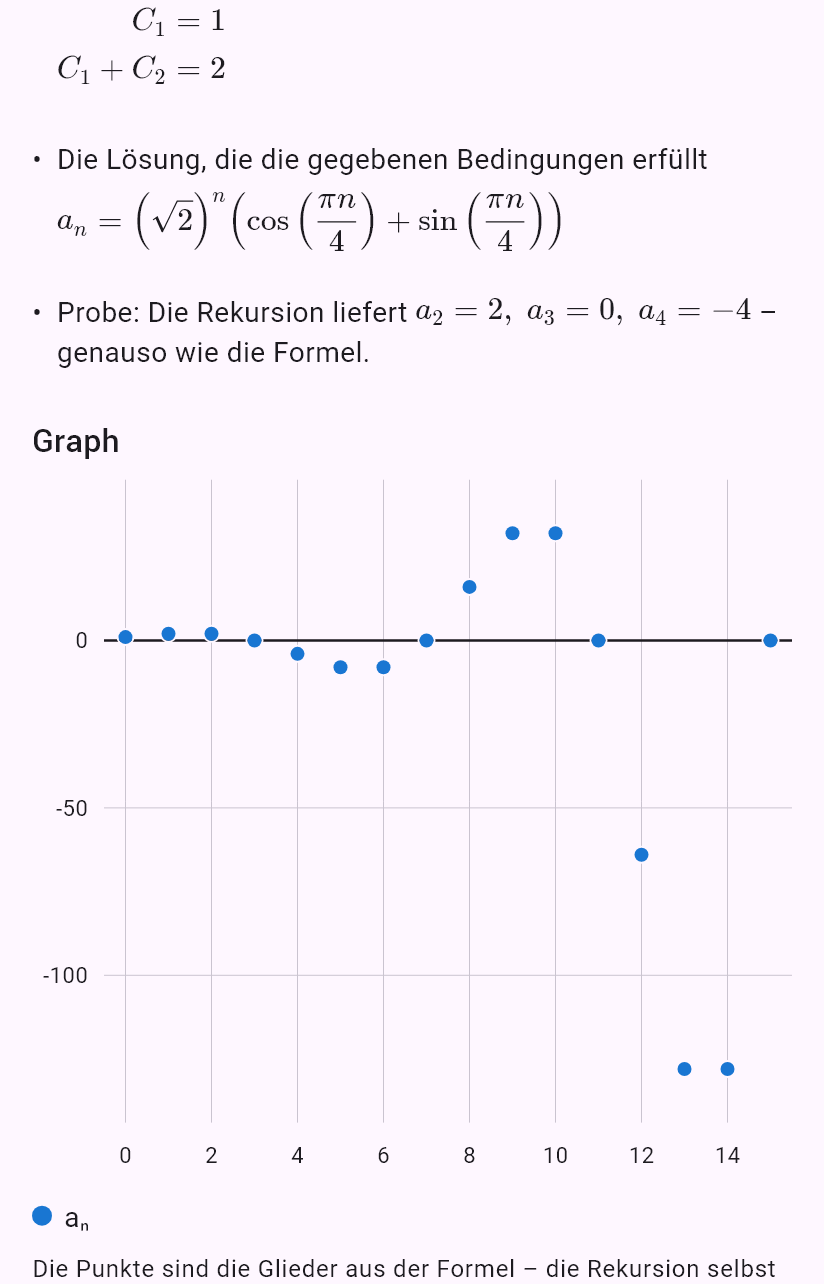 a_{n+2} = 2a_{n+1} - 2a_n, a_0 = 1, a_1 = 2