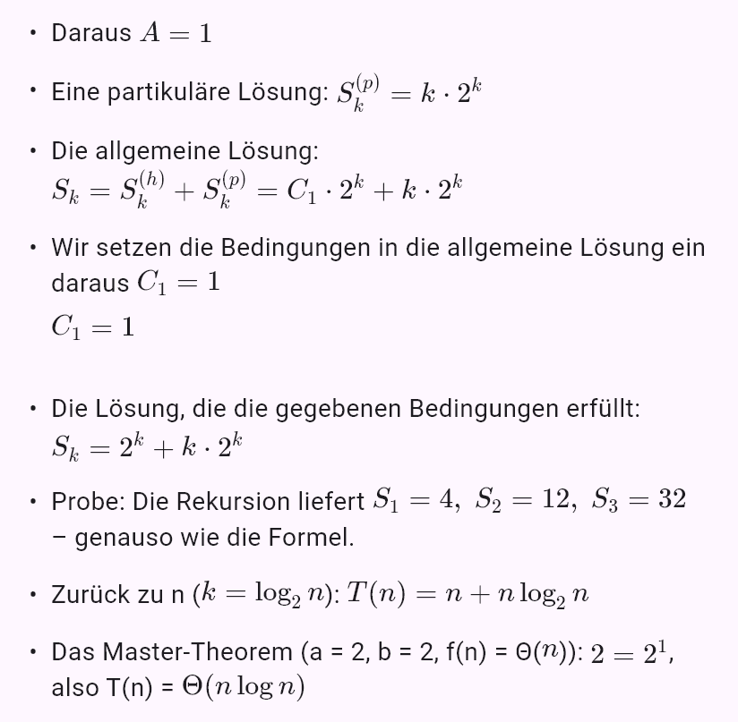 T(n) = 2T(n/2) + n, T(1) = 1