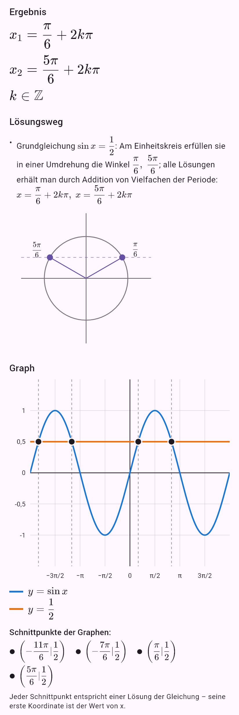 sin x = 1/2
