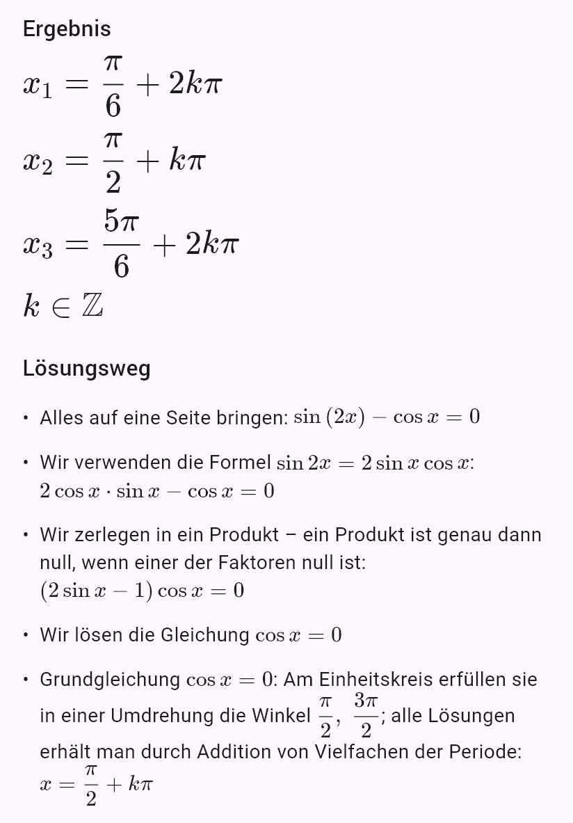 sin 2x = cos x