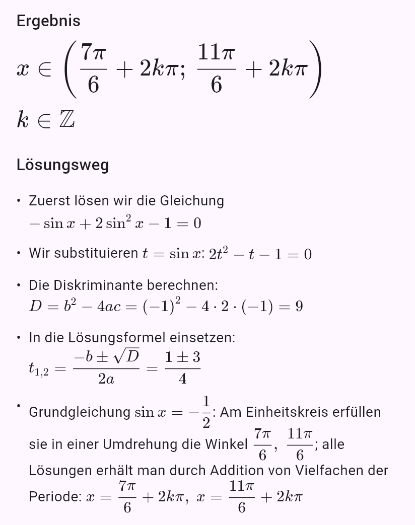 2sin^2 x - sin x - 1 > 0