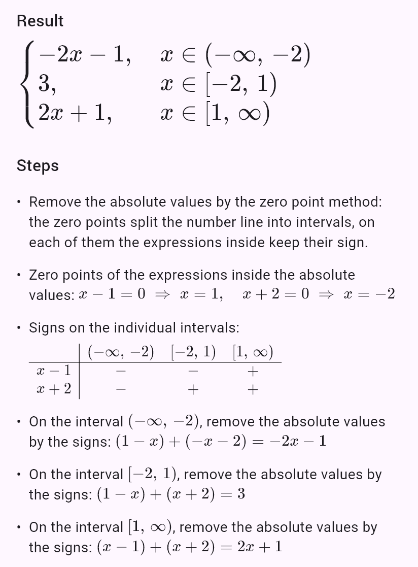 |x - 1| + |x + 2|