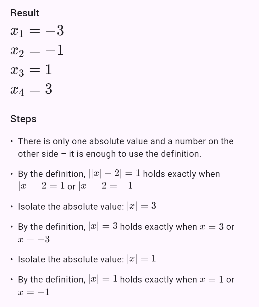 ||x| - 2| = 1
