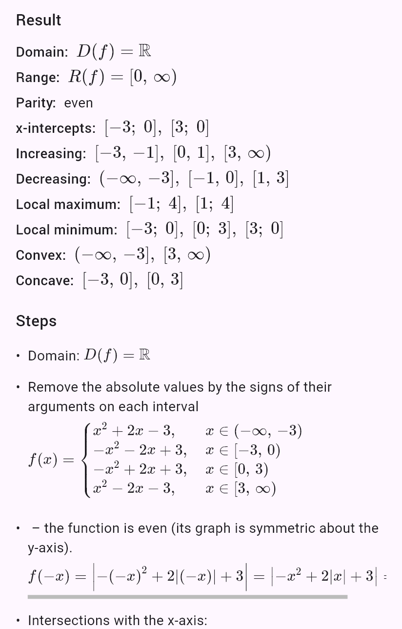 |-x^2 + 2|x| + 3|
