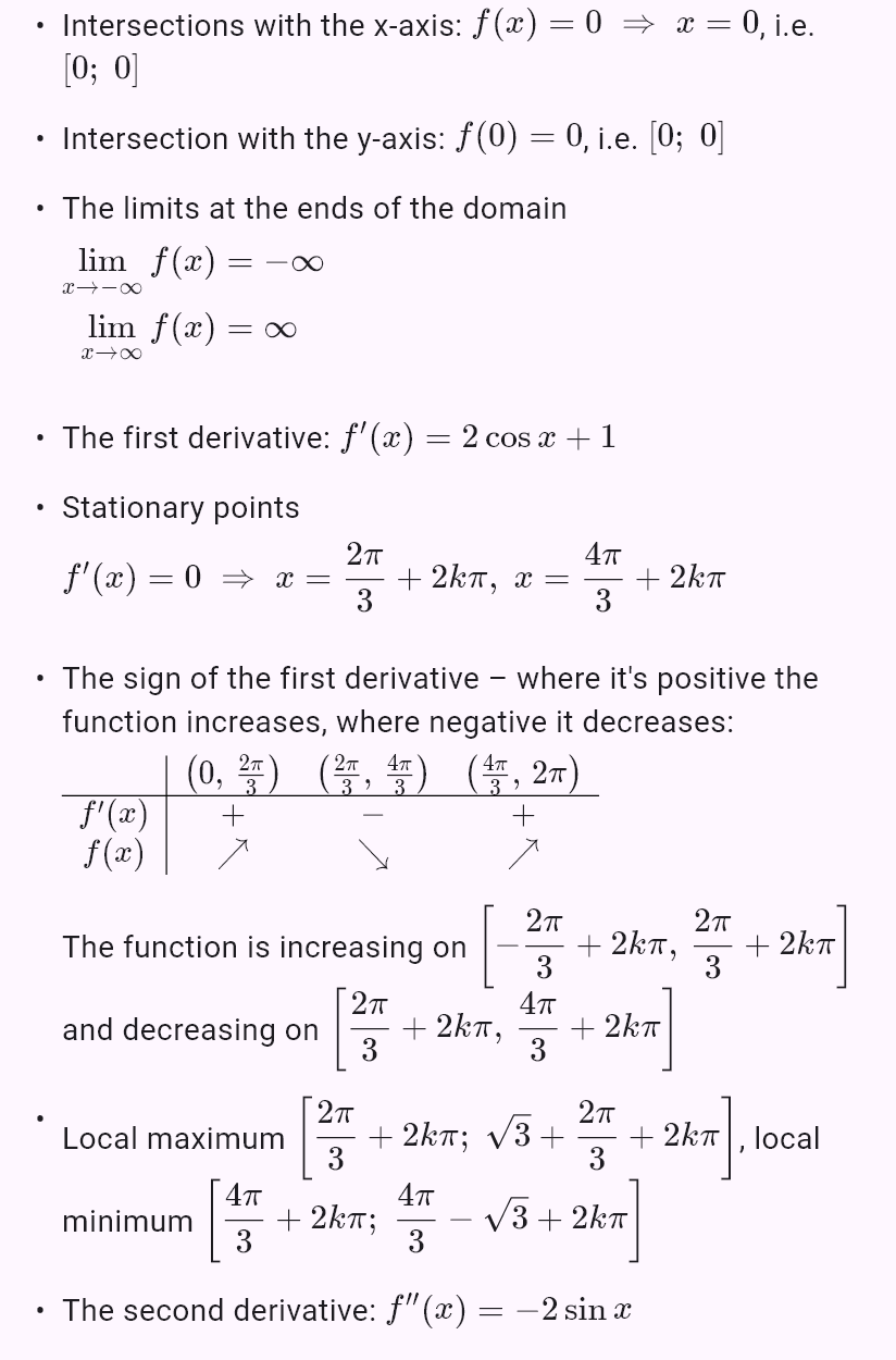 x + 2sin x