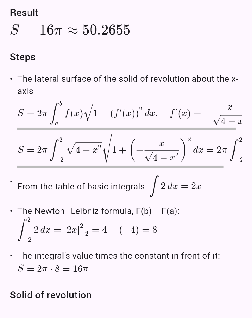 sqrt(4 - x^2)