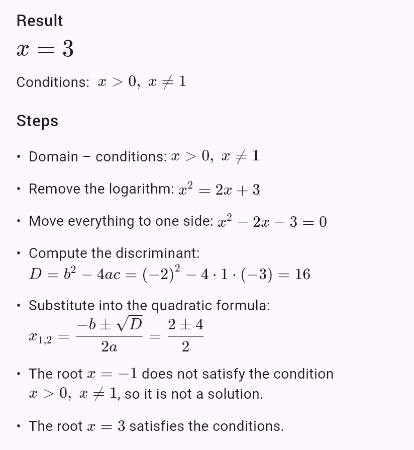 log_x (2x+3) = 2