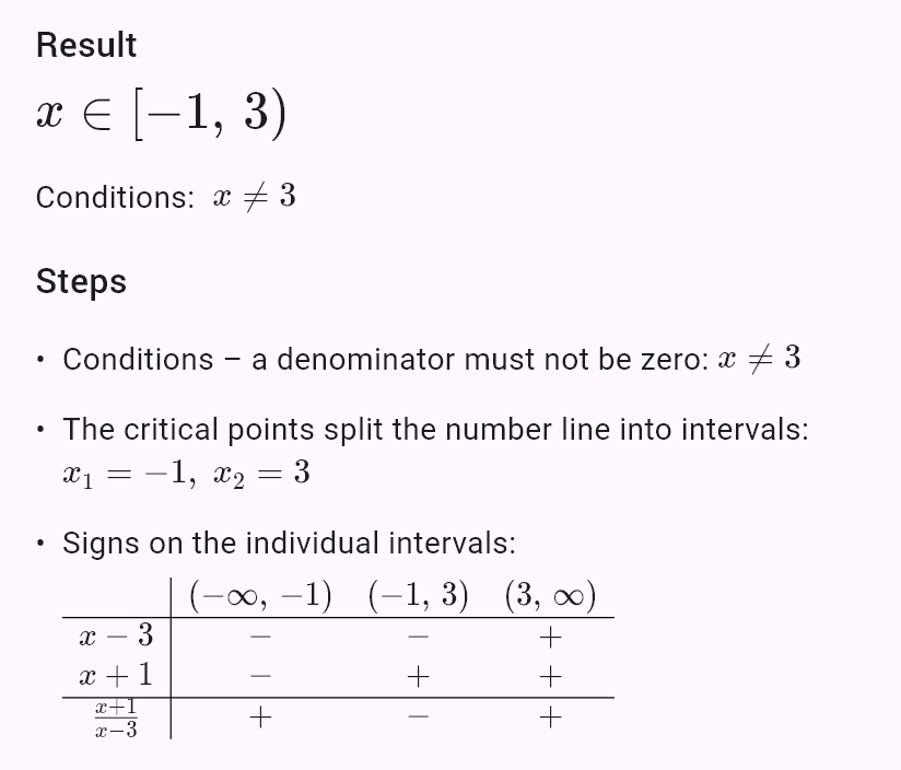 (x+1)/(x-3) <= 0