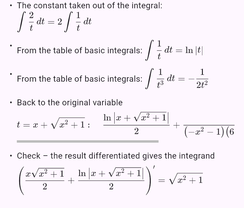 int(sqrt(x^2 + 1))