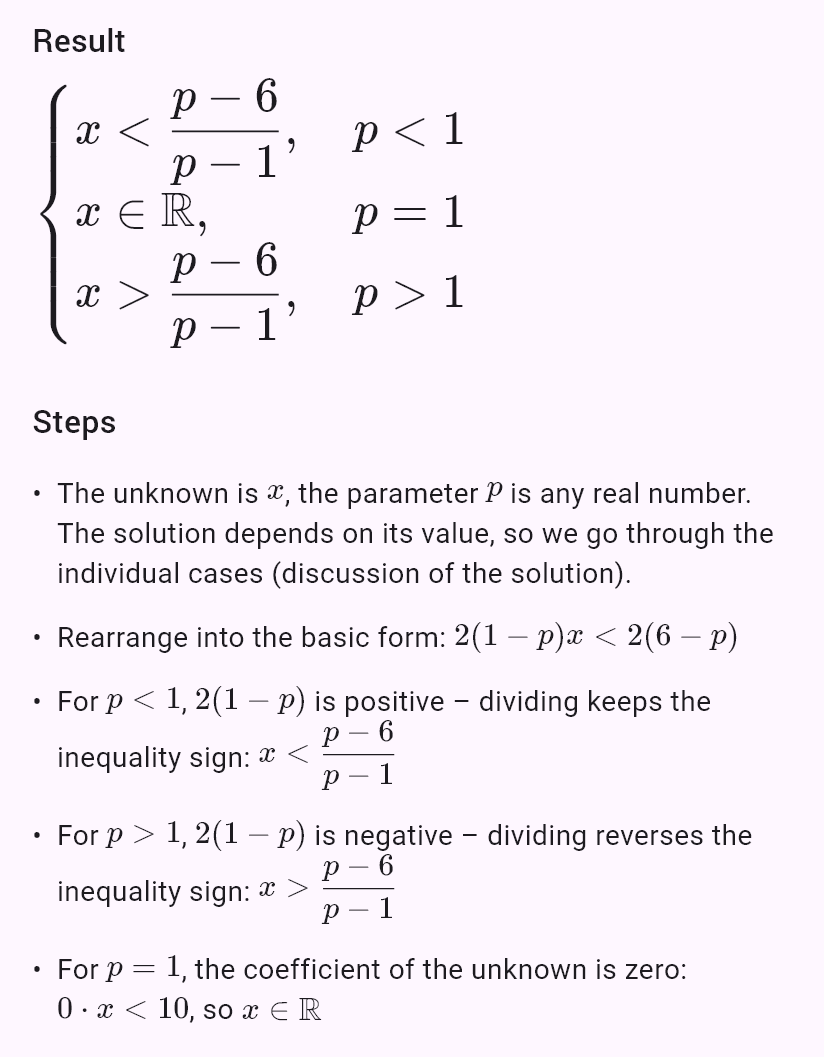 2x + 2p - 5 < 2px + 7