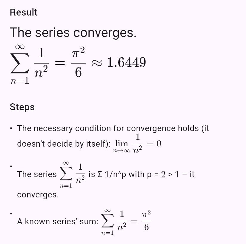 sum(1/n^2)