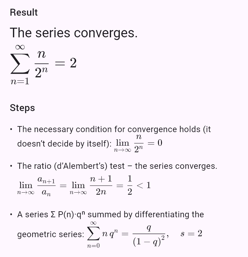 sum(n/2^n)
