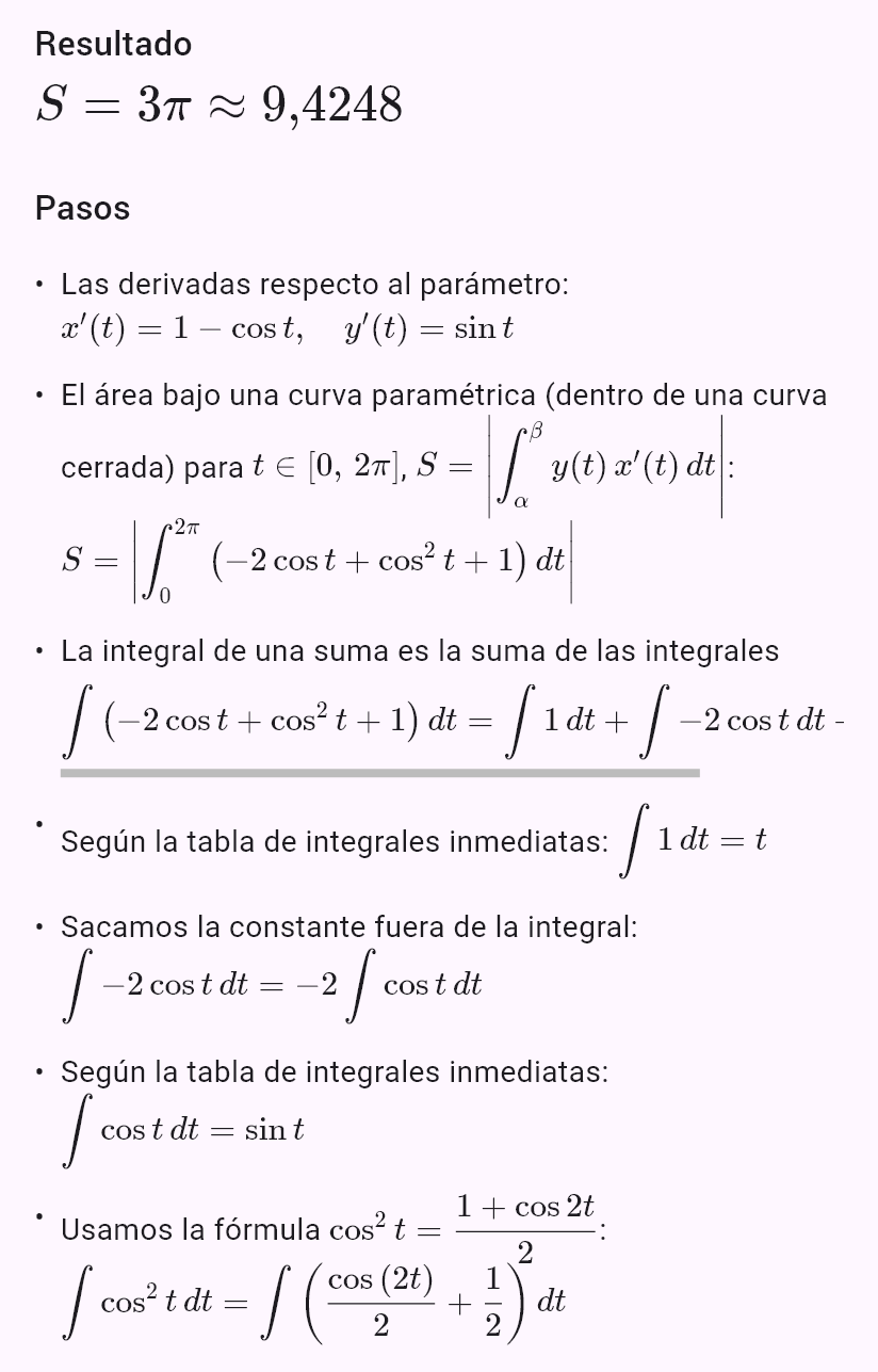 x = t - sin(t)
y = 1 - cos(t)