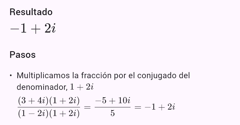 (3+4i)/(1-2i)
