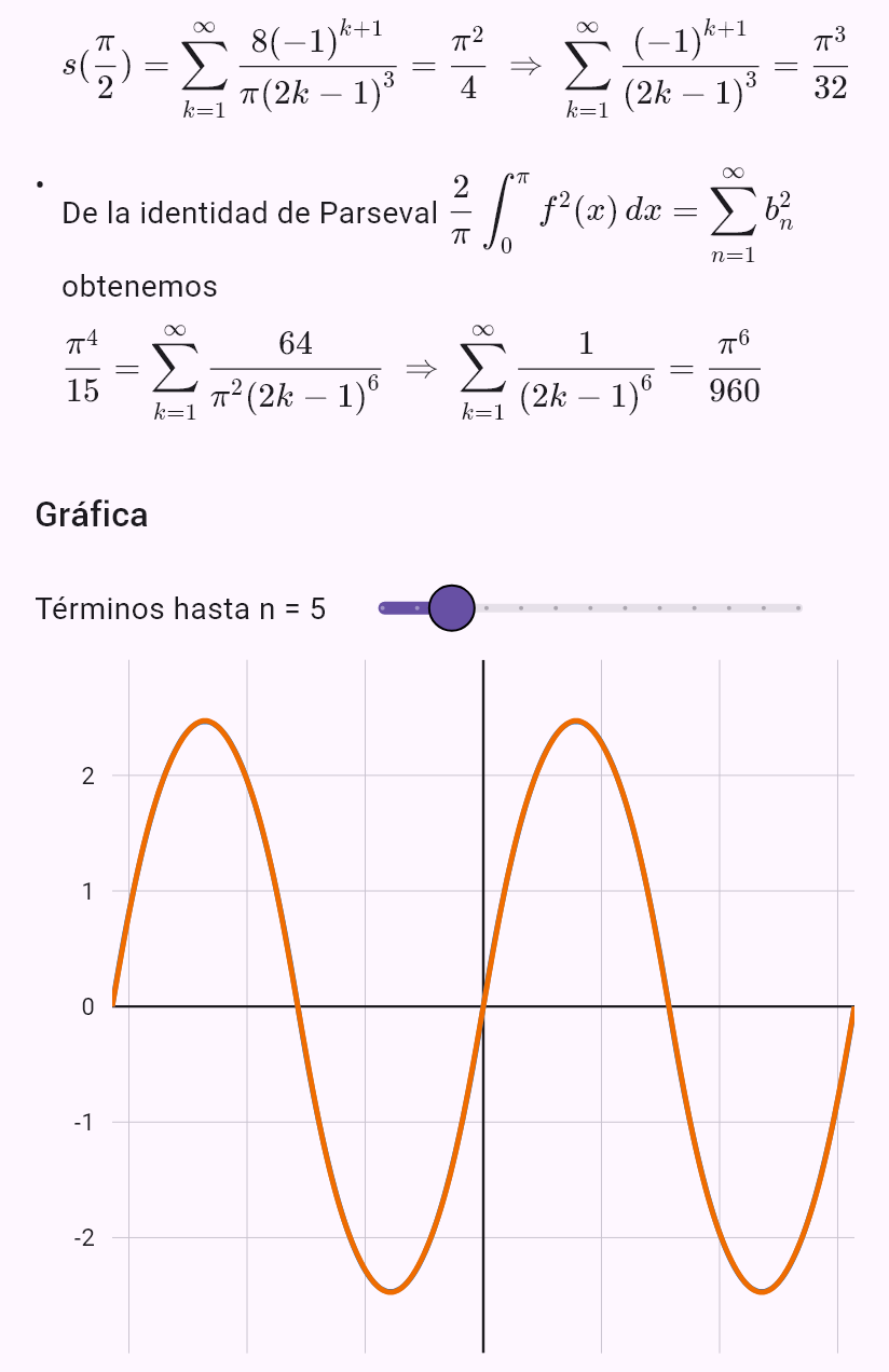 fouriersin(x*(pi - x), 0, pi)