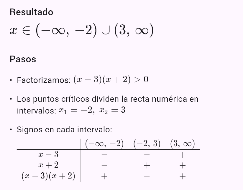 x^2 - x - 6 > 0