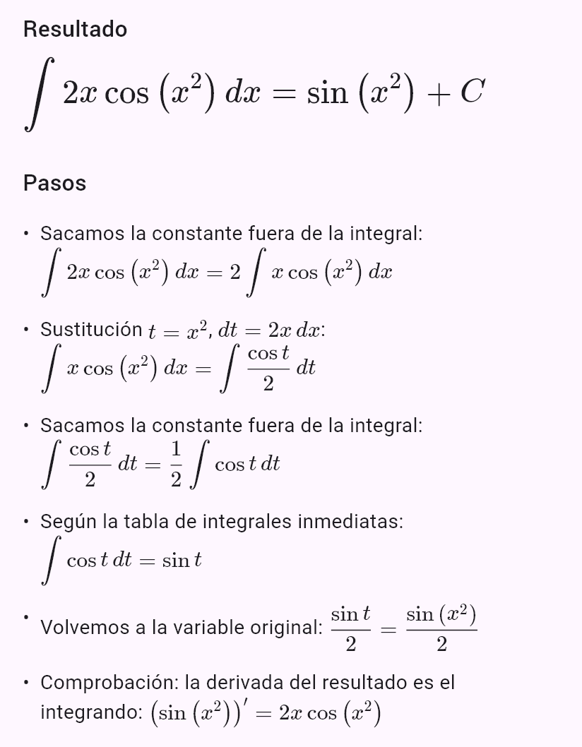 int(2x cos(x^2))