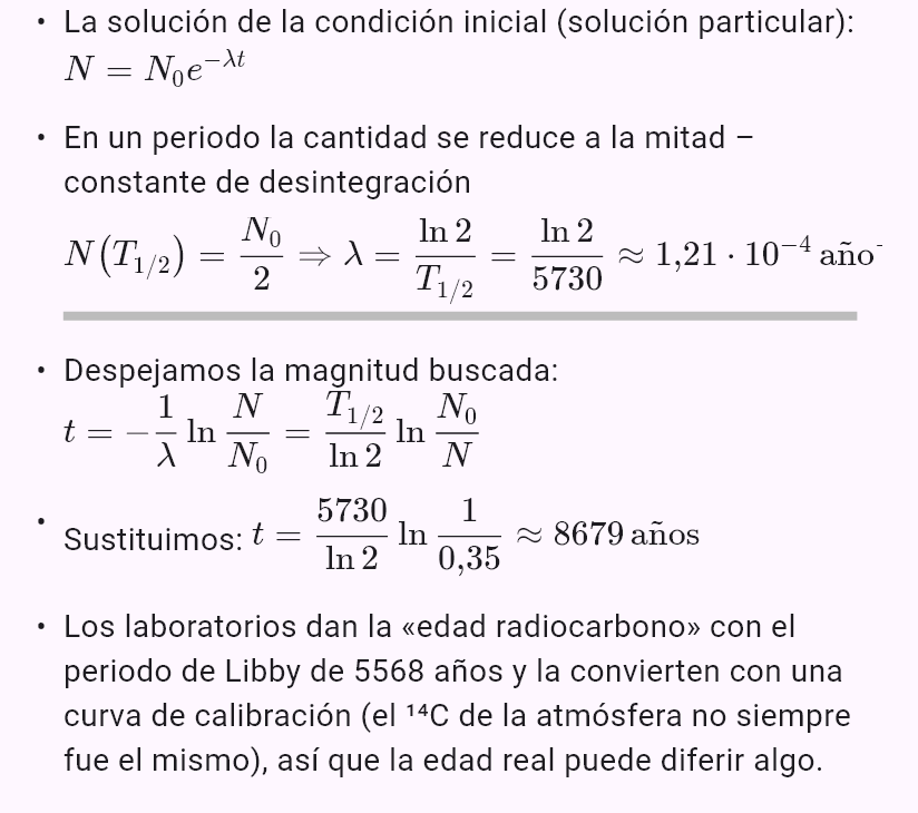 model(radiocarbon; find=t[yr]; T12=5730[yr]; p=35[pct]; input=ratio)
