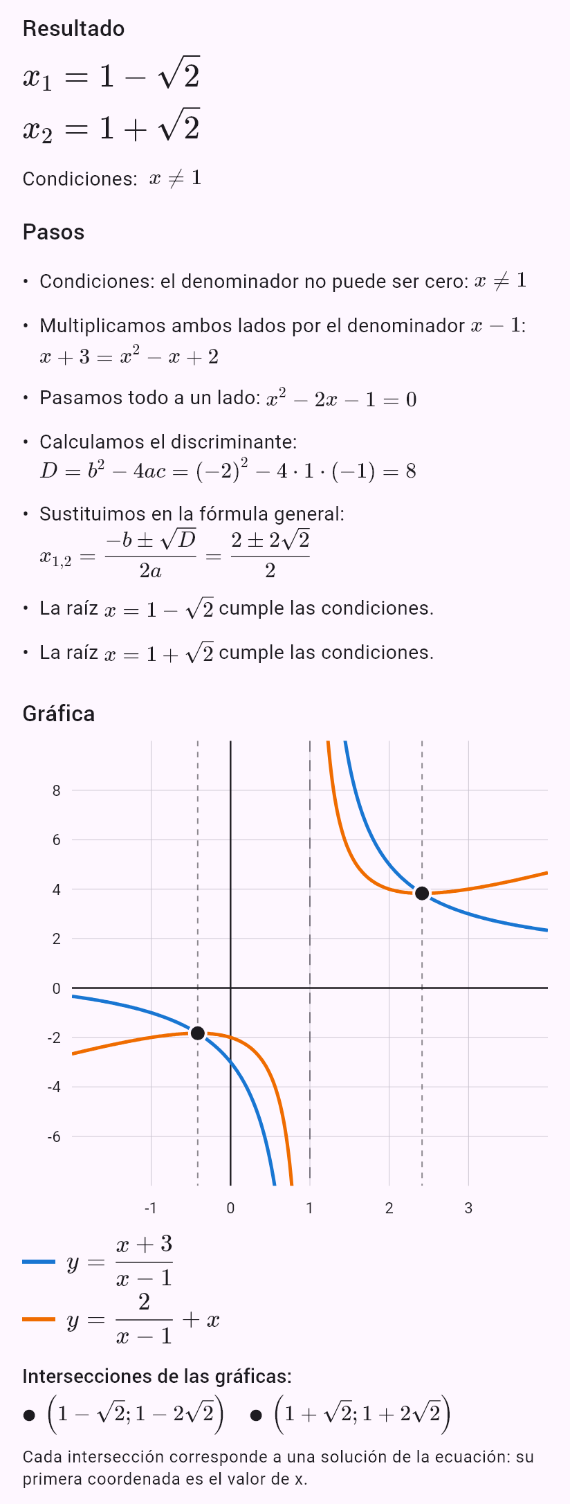 (x+3)/(x-1) = 2/(x-1) + x