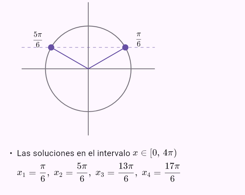 sin x = 1/2, x ∈ <0; 4pi)