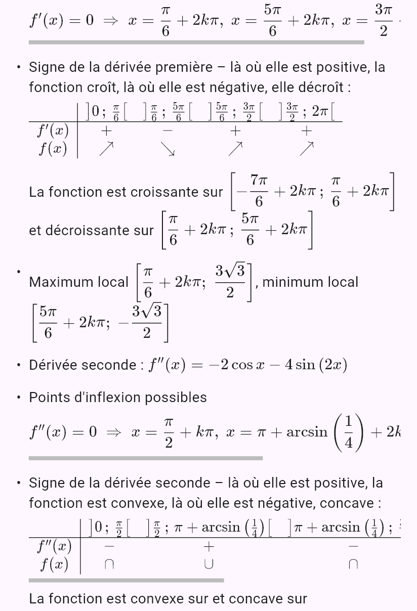sin 2x + 2cos x