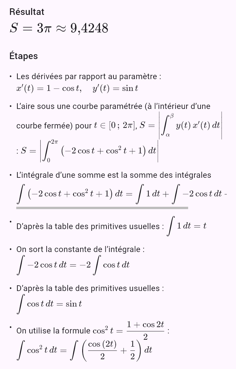 x = t - sin(t)
y = 1 - cos(t)