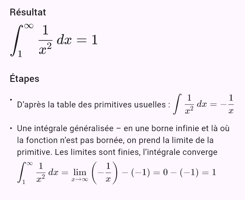 int(1/x^2, x, 1, oo)