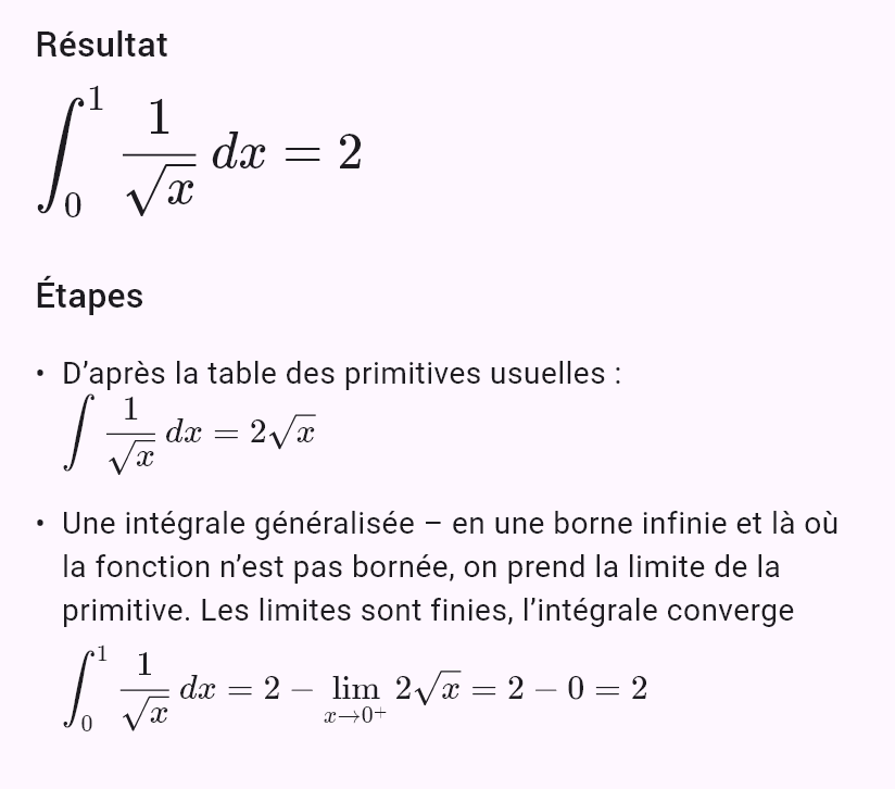 int(1/sqrt(x), x, 0, 1)