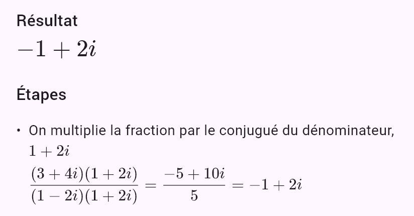 (3+4i)/(1-2i)